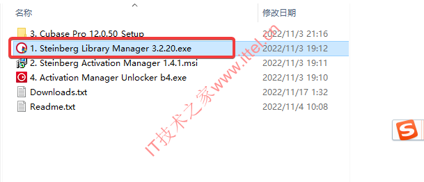 首先安装 1. Steinberg Library Manager 3.2.20.exe