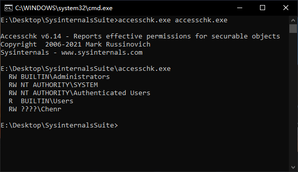 AccessChk：权限检查工具