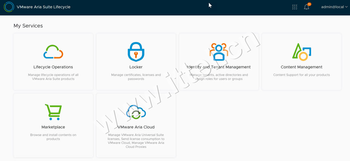 VMware Aria Suite Lifecycle My Services 服务一览